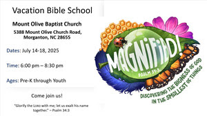 Mount Olive VBS 2025 Announcement