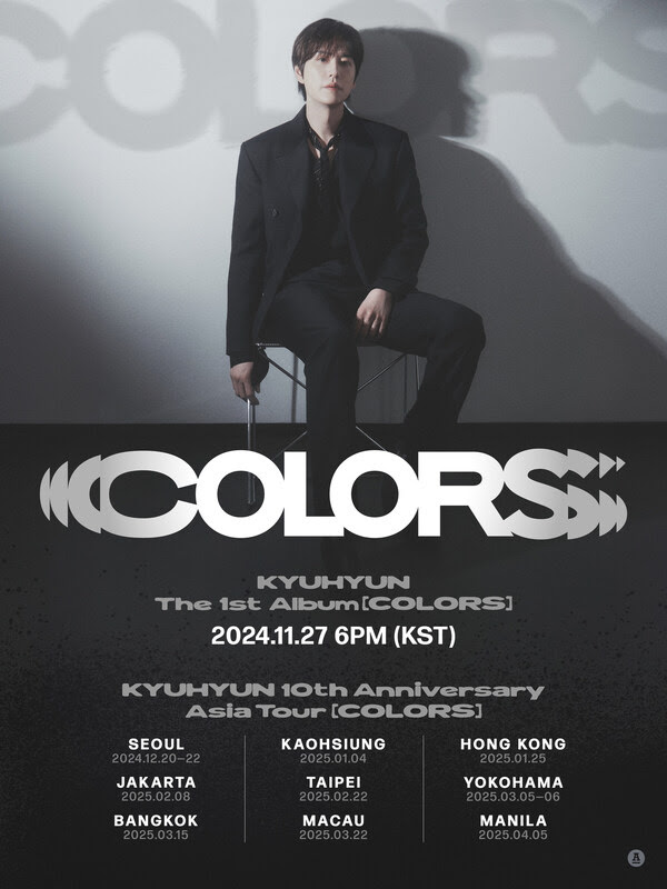 Poster for Kyuhyun's "COLORS" Asia tour