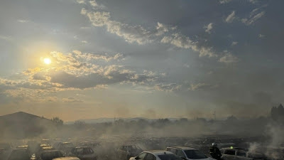 ACT.- Controlado el incendio en una campa de Algete con 200 vehículos afectados y sin heridos