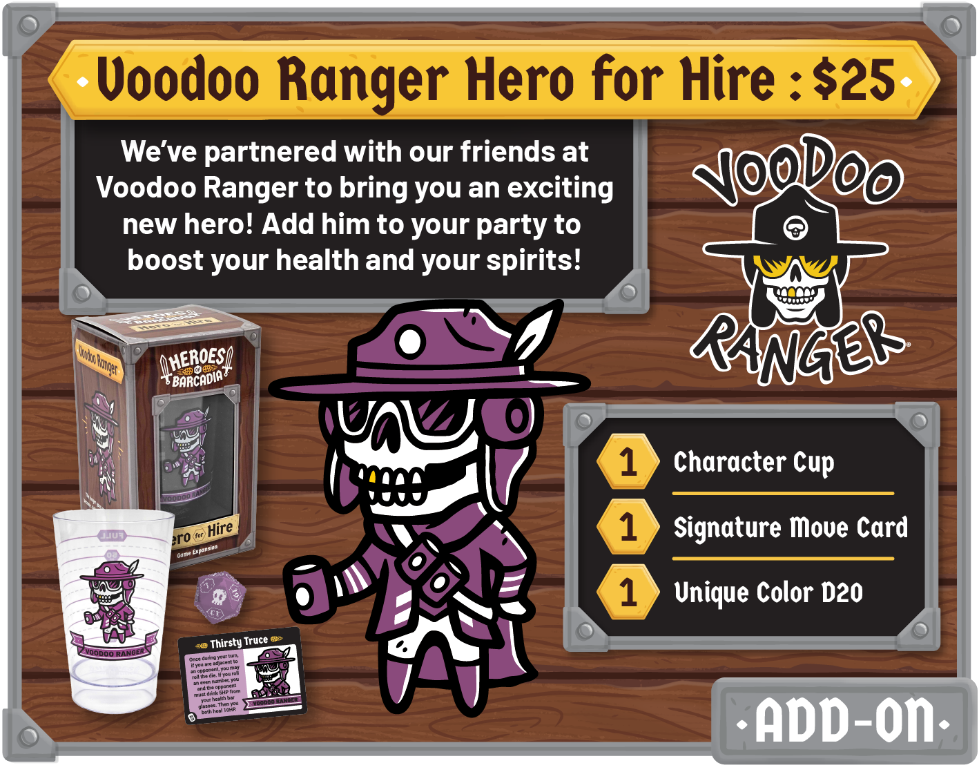 Heroes of Barcadia Heroes for Hire Pre-Order Voodoo Ranger | Rollacrit