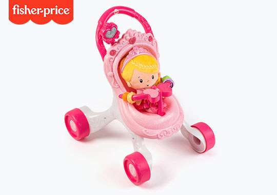 Fisher-Price Princess Stroll-Along Baby Walker and Doll Gift Set