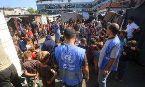 El personal de la UNRWA continúa trabajando en Gaza.