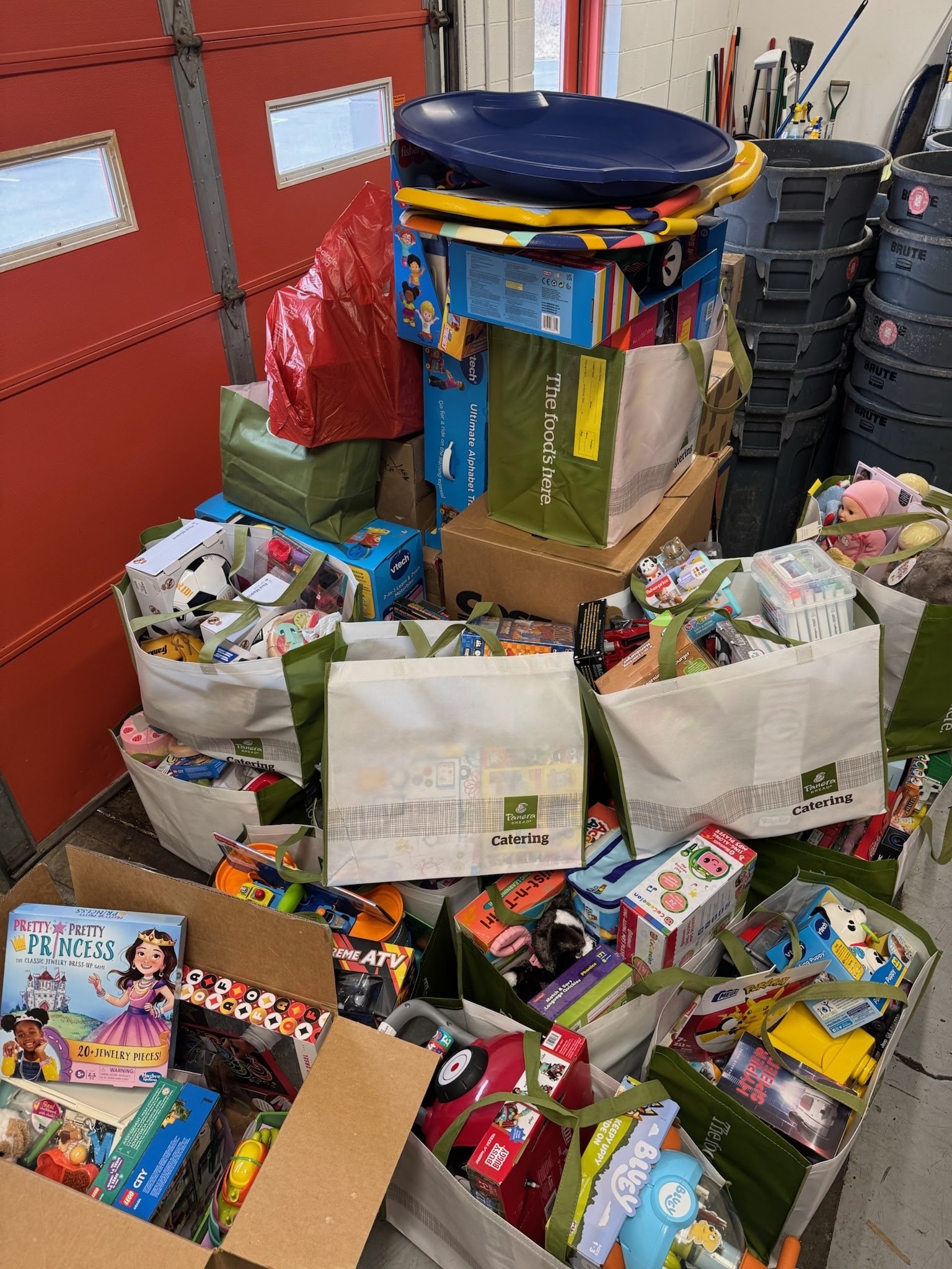 photo of tons of toys in boxs and bags