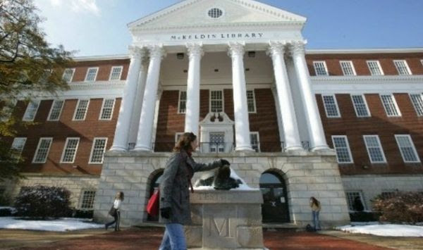 A student walks the University of Maryland campus. (Facebook, University of Maryland) **FILE**