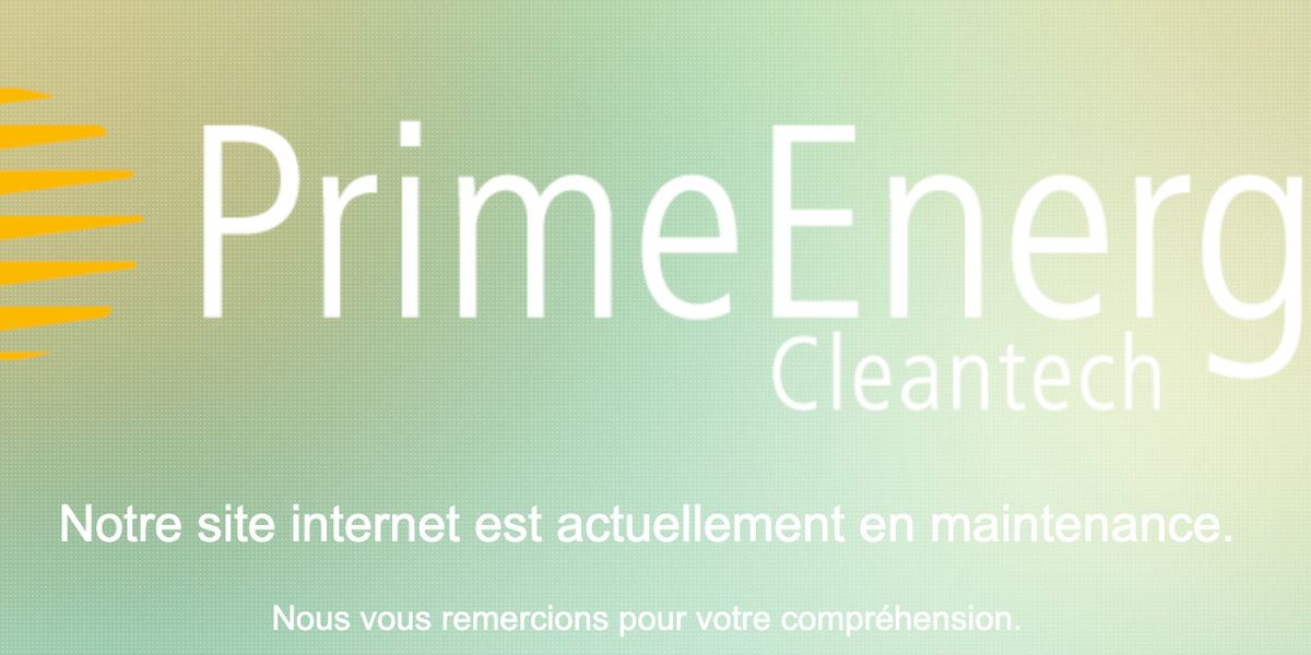 Image du site internet de PrimeEnergy Cleantech, le groupe bâlois présent à Genève, qui risque la faillite après avoir accordé d'importants crédits à son actionnaire majoritaire