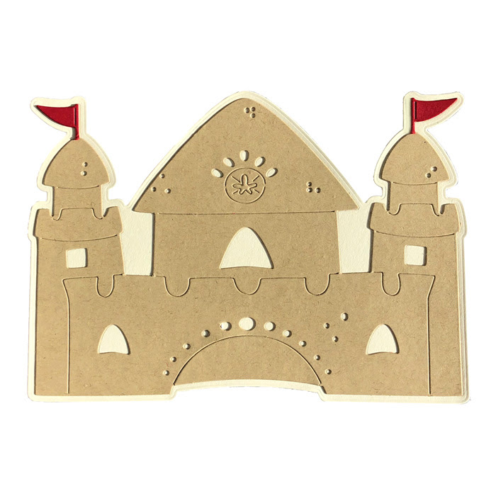 Image of 5x7 Sandcastle Shaped Card Fold-it Die Set