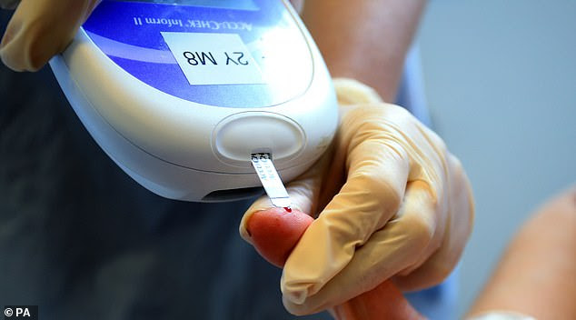 A nurse giving a patient a diabetes test. Researchers have found that a type of diabetes drug can help slash the risk of developing other related conditions