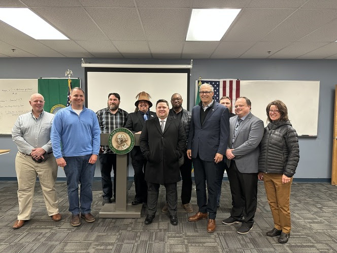 In April, Gov. Inslee spoke at a graduation ceremony for able-bodied sailors.