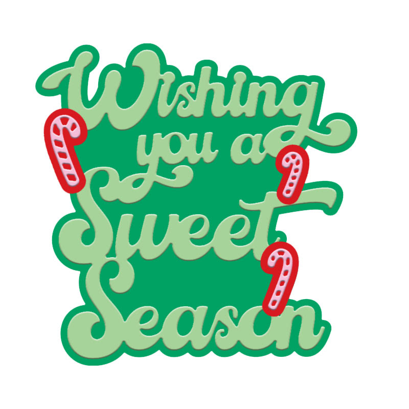 Image of Wishing You A Sweet Season Word Die Set