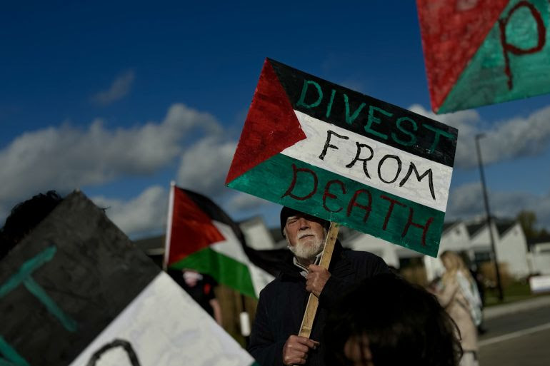 Pro-Palestinian protest at Shannon airport, Ireland