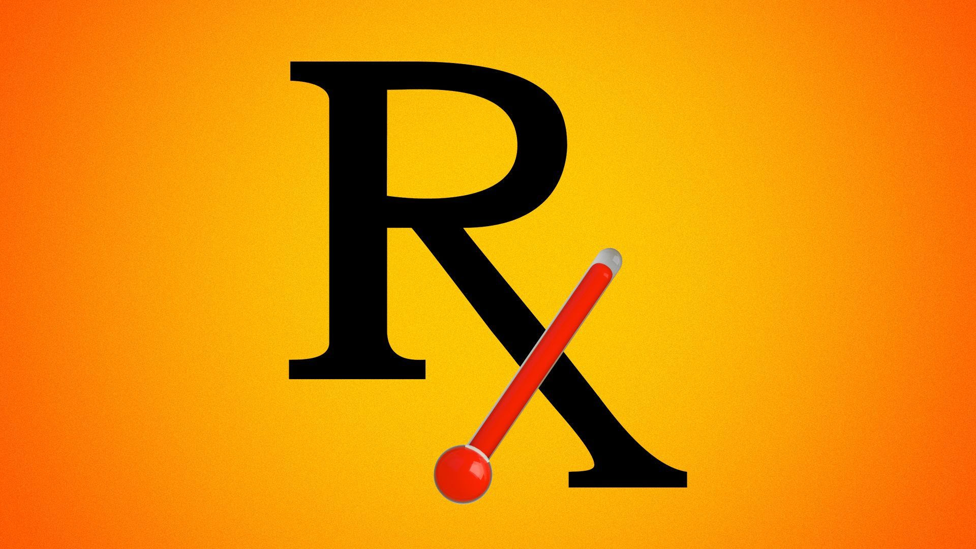 Illustration of an RX symbol with a thermometer forming part of the