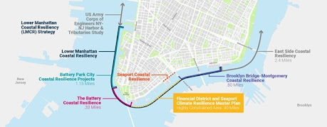 Map of Lower Manhattan Coastal Resiliency Projects. Credit: NYCEDC