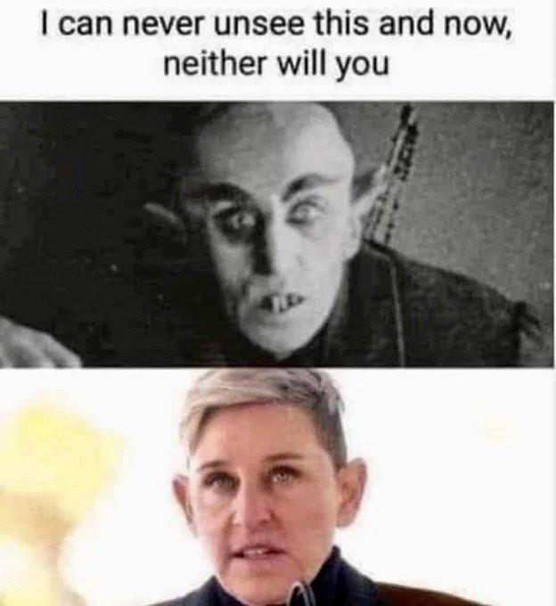 Picture comparing Nosferatu to Ellen.