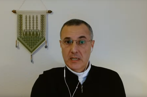 BDS movement co-founder Omar Barghouti speaking to Derry City and Strabane council this week