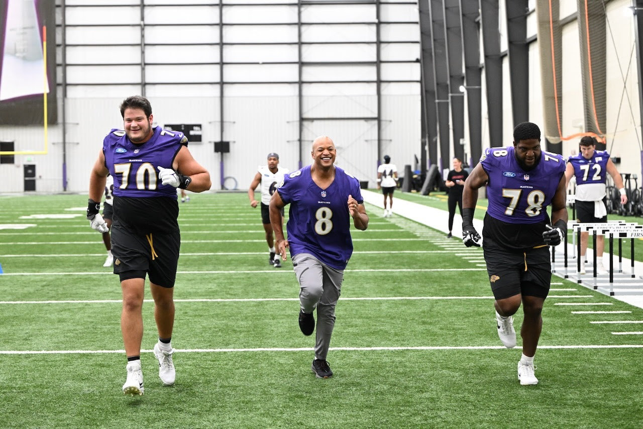 Governor Moore at Ravens training camp