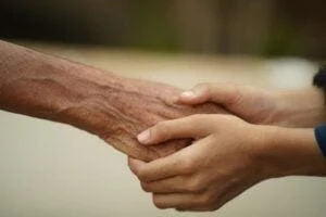 empathetic hand holding