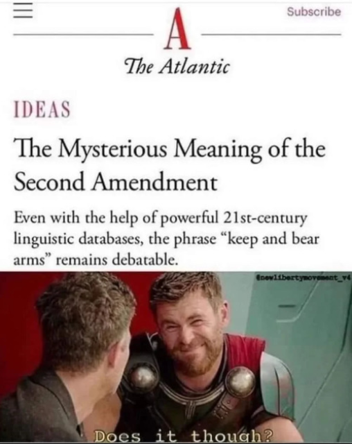 A joke indicating the Atlantic Magazine cannot understand English.