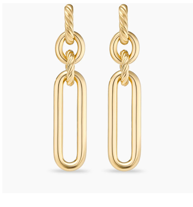 Lexington Double Link Drop Earrings 18K Yellow Gold, 53.5mm