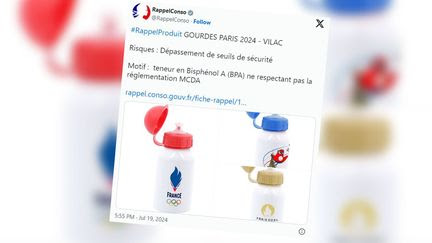 Les gourdes Paris 2024 de la marque Vilac rappelées partout en France à cause d'une trop forte teneur en Bisphénol A