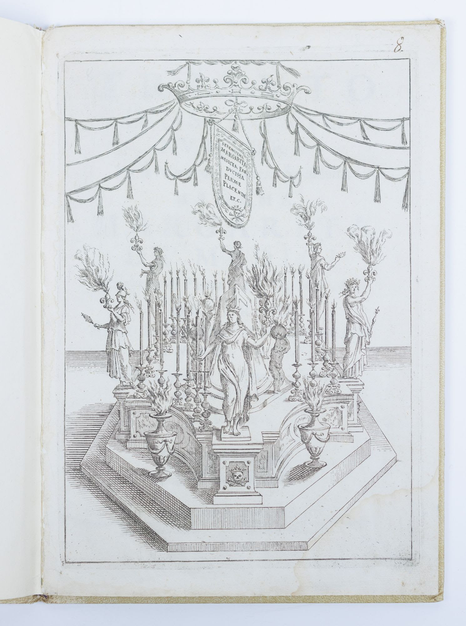 An engraving of the altar for the funeral of Margherita de' Medici, Duchess of Parma