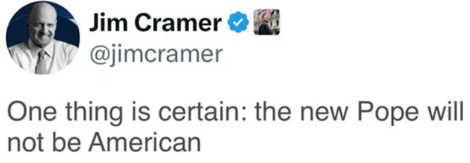 Jim Cramer tweet making wroing prediction.