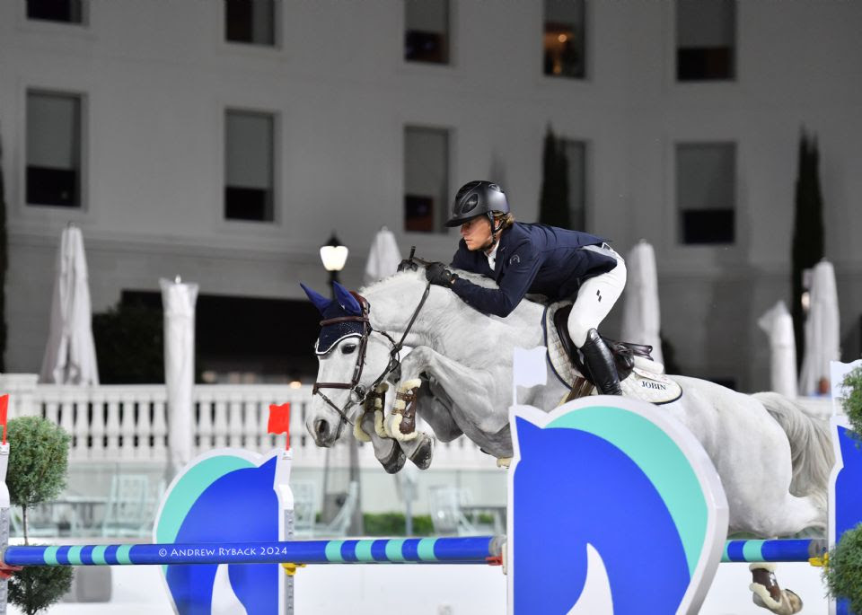 Aaron Vale and Carissimo 25 Best the Rest in the $62,500 LeMieux Grand Prix Qualifier CSI4* at World Equestrian Center – Ocala 3 2024 03 08 5619 sean jobin and coquelicot vh heuvelland z by andrew ryback w0j 1374e.jpeg