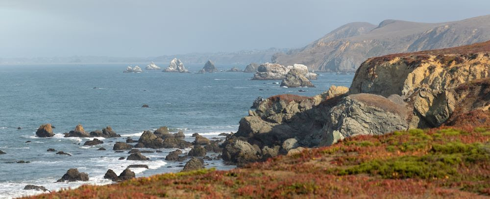 Rocky cliffs and ocean