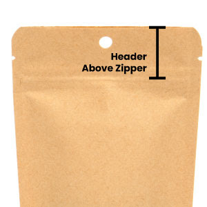 The area above the zipper is called the Header.
