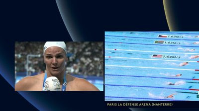 Natation (F) - 100m papillon - Marie Wattel : 'Le public français est vraiment enthousiaste à propos de ces Jeux'