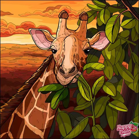 Giraffe-Happy-Color