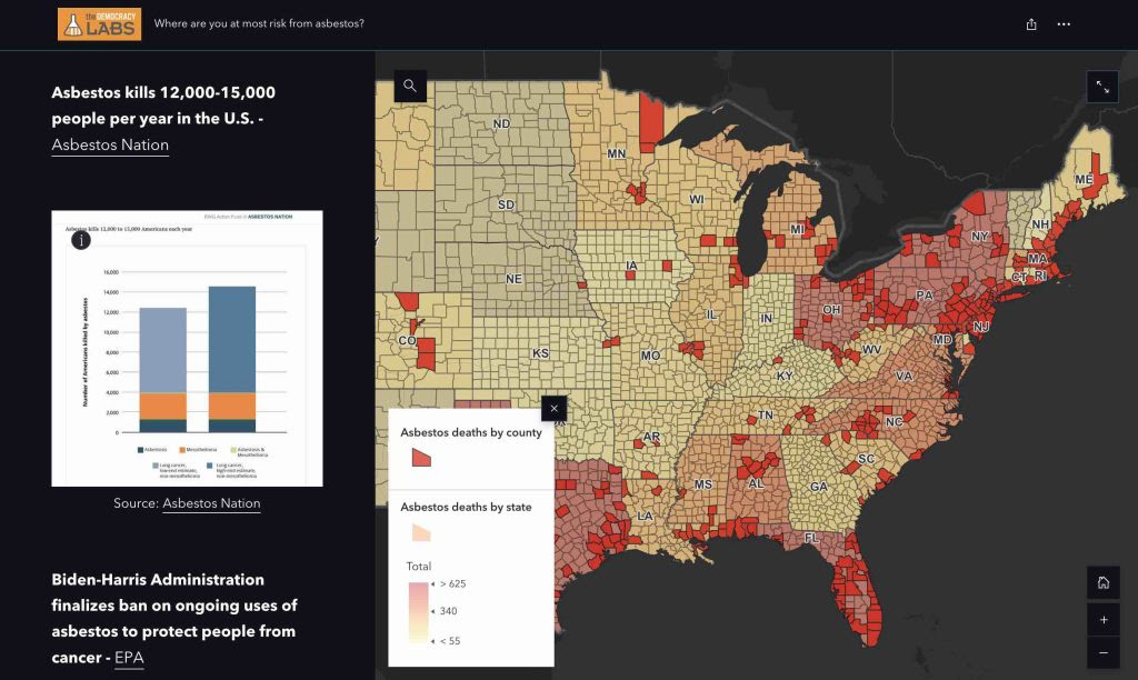 Where are you at most risk from asbestos? Check this map.