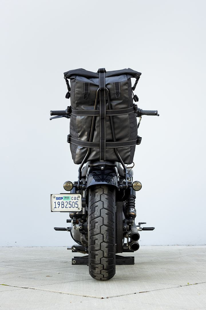 EXFIL-80 on motorcycle mounted rear-view