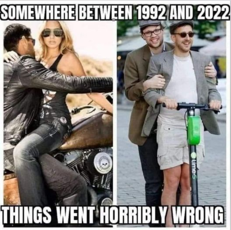 Meme showing effete males in 2022.