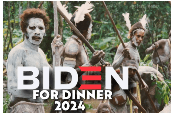 Biden Posters showing Cannibals.