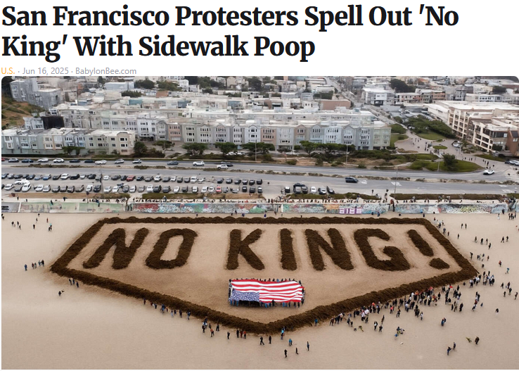 No Kings written in poop.