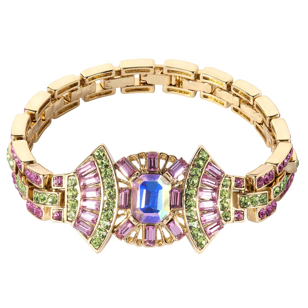 Image of Crystal Art Deco Fan Bracelet