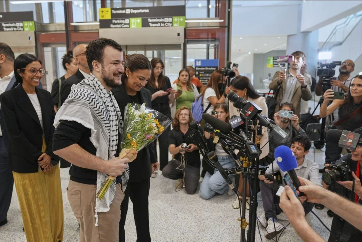 Photo of Mahoud Khalil out of detention.
