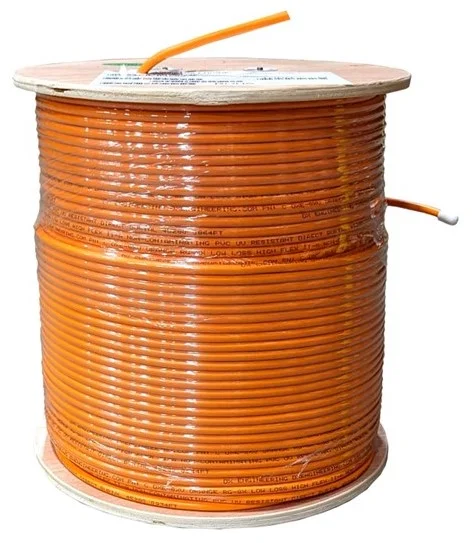 Spool of orange high vis coaxial cable from dx engineering