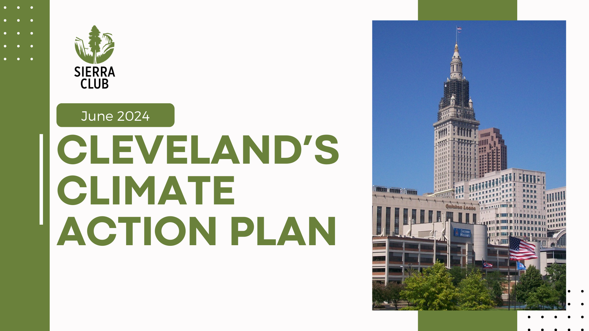Pictured: Small picture of Cleveland accompanied by the text reading: Cleveland's Climate Action Plan