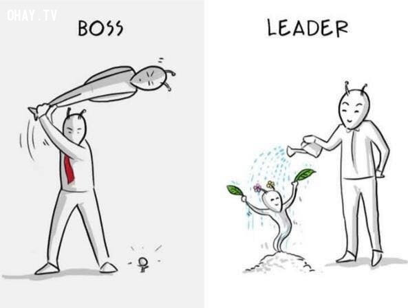 1. Boss chỉ coi bạn là công cụ để làm việc. Leader chỉ đường và dẫn lối cho sự phát triển của bạn. ,boss,leader,khác biệt giữa boss và leader