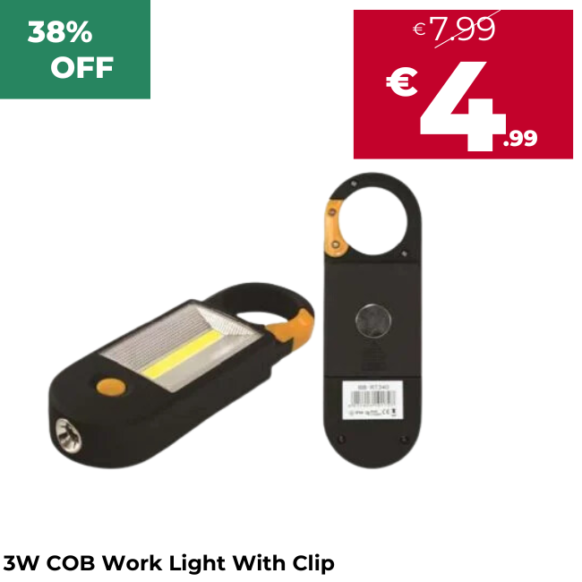 3W COB Work Light With Clip