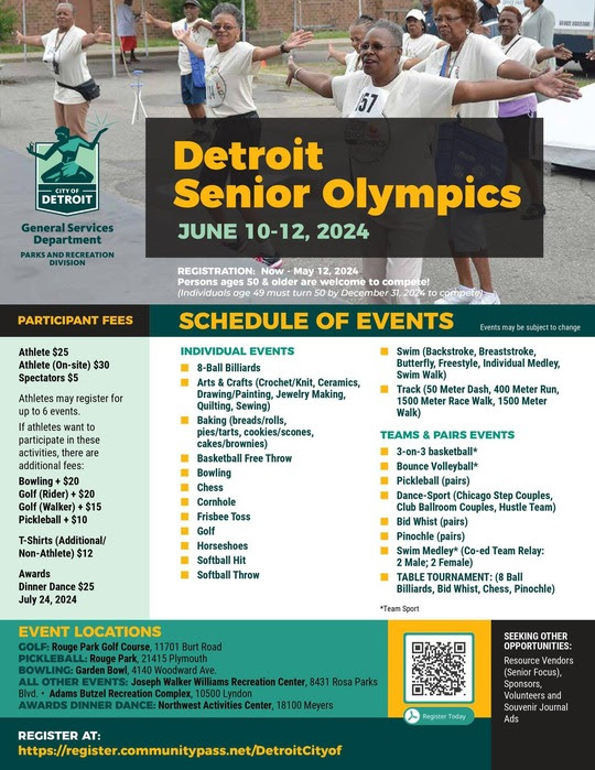 2024 Detroit Senior Olympics graphic