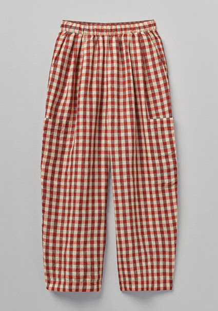 Gingham Linen Patch Pocket Trousers