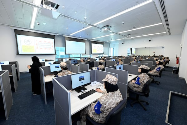 Women taking part in the Sheikha Fatima bint Mubarak Women, Peace and Security initiative are learning how to utilise cutting-edge AI. Photo: Wam