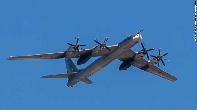 Norwegian F-16s intercepted two Russian Tu-95 bombers of the type shown here.