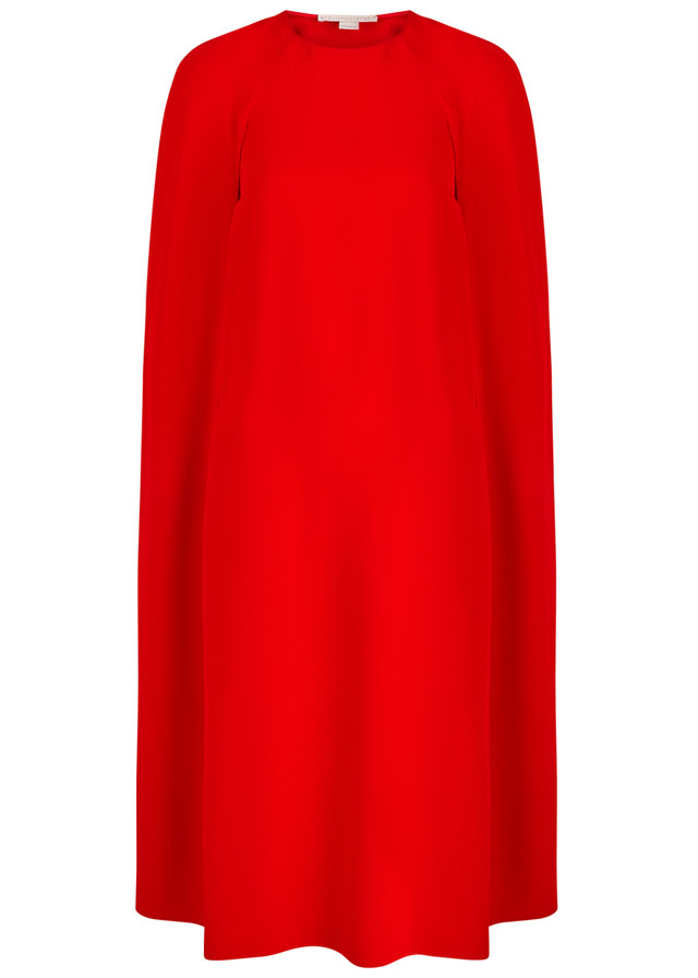 STELLA MCCARTNEY Cape-effect stretch-crepe midi dress