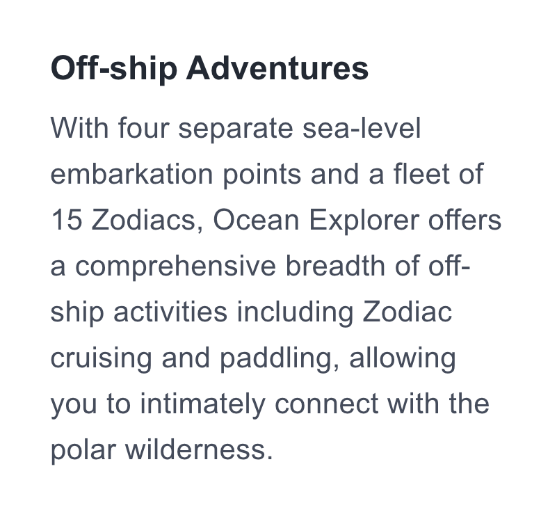 Off-ship Adventures