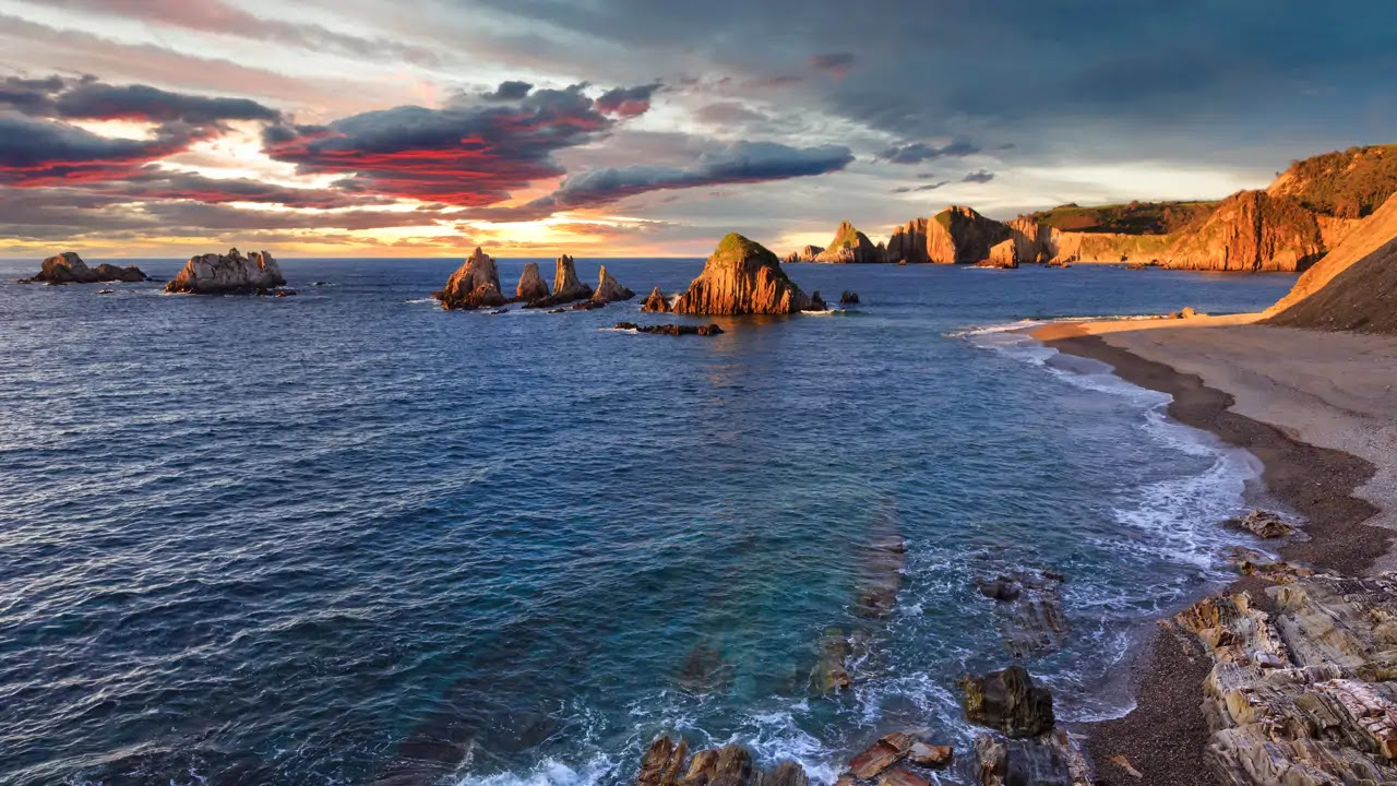 La playa fosilizada de Asturias