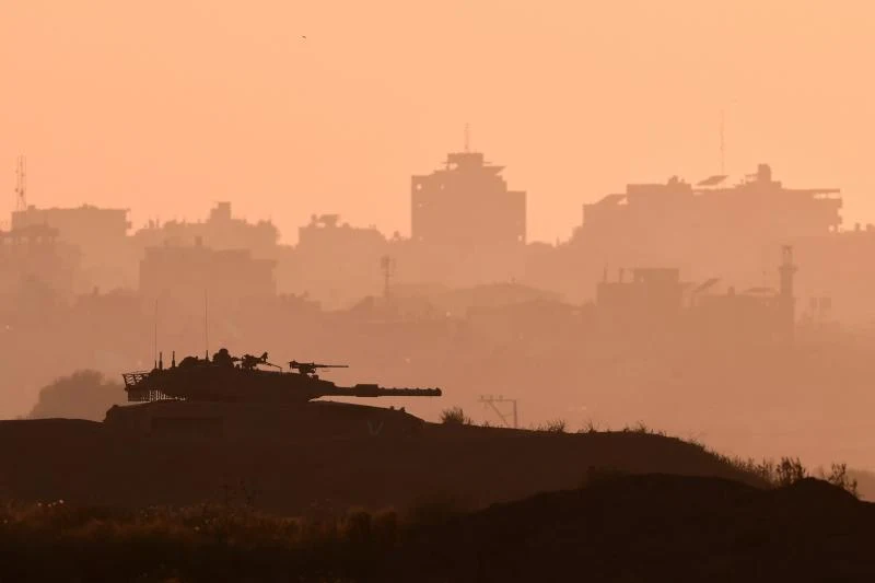 Israeli soldiers patrolling near the border with Gaza, April 2024