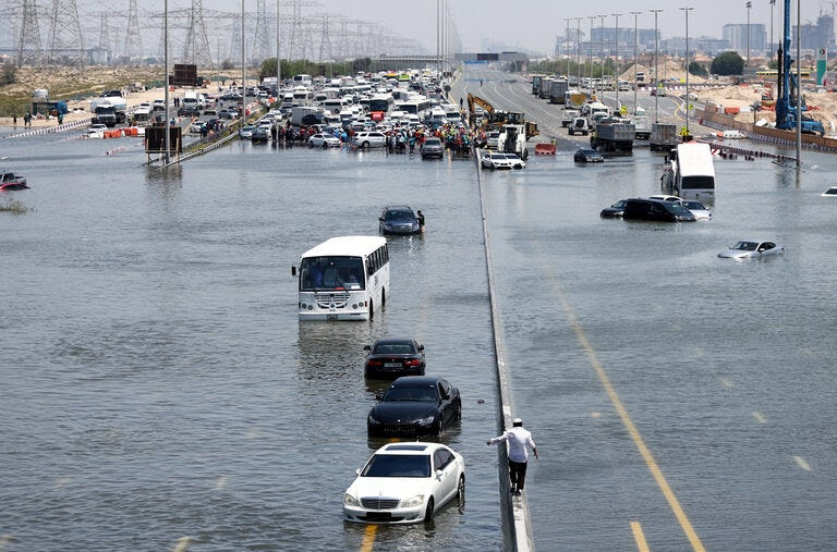 Abandoned vehicles in Dubai, United Arab Emirates, on Thursday.